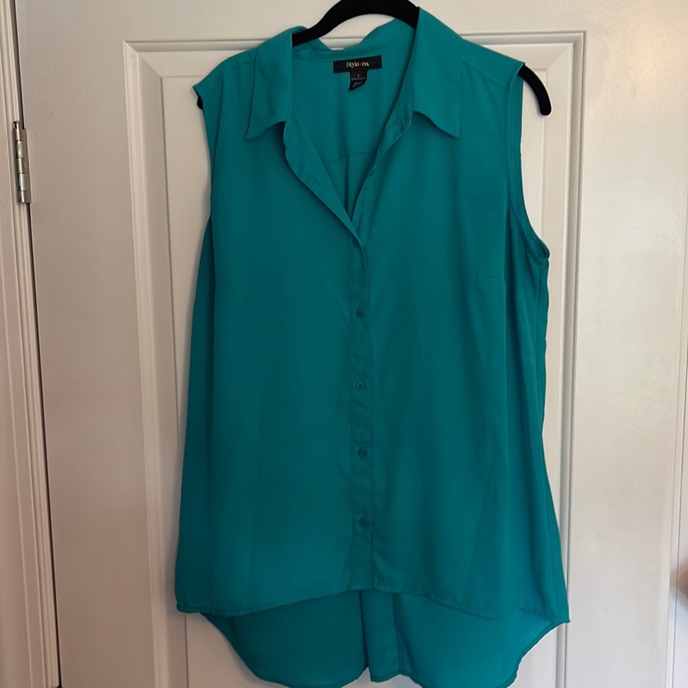 Teal sleeveless tunic